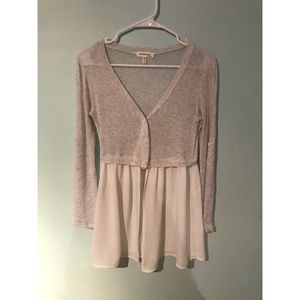 Gray and white cardigan